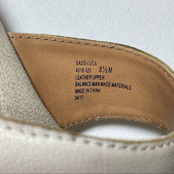 G.H. Bass Women's Ivory Leather Flower Bass wedge Luca Sandals 8.5 - Picture 11 of 11